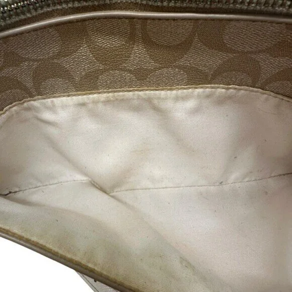 Coach East West Crossbody Purse Handbag Pop Up Pouch F52657 Light Khaki Chalk